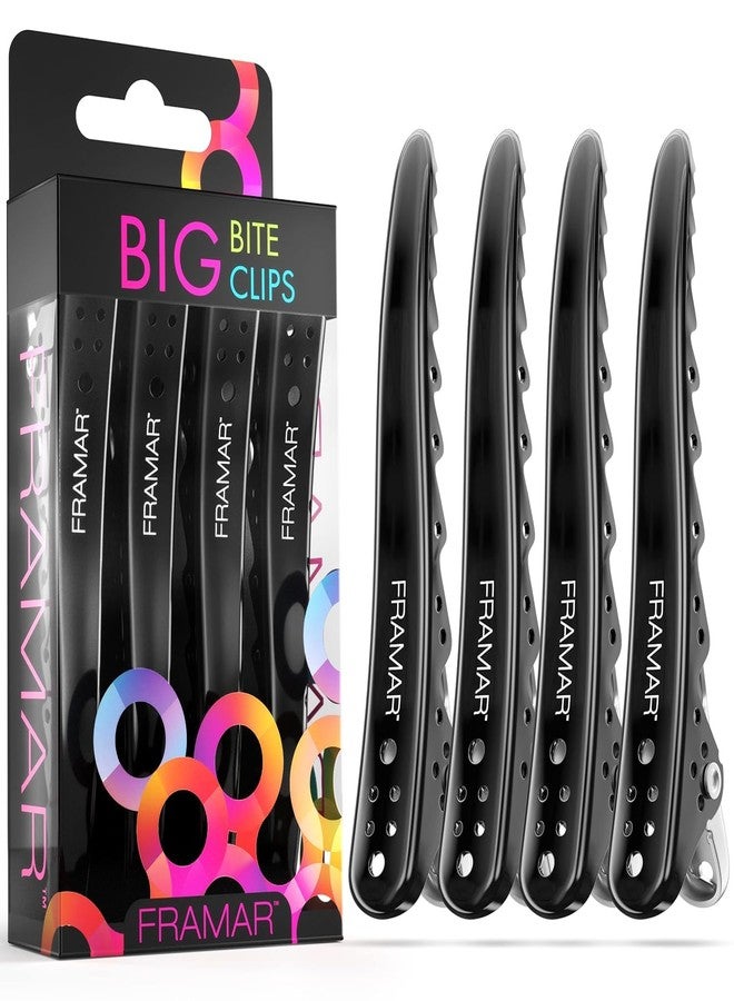 Framar Black Hair Clips Metal - Professional Hair Clip For Styling, Hair Clips For Women Styling, Metal Clips For Hair, Extra Strong With No Slip - 4 Pack - Image 1